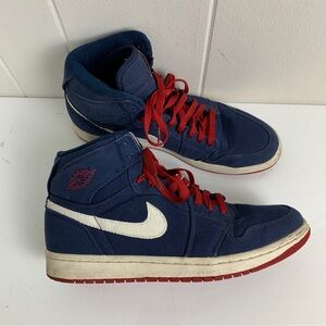 Nike Air Jordan Retro 1 Olympic USA 342132-461 Midnight Navy Red Sz 11